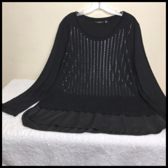 Apt. 9 Beaded Soft Tunic Top With 5" Satin Hem Size XL - Picture 4 of 8